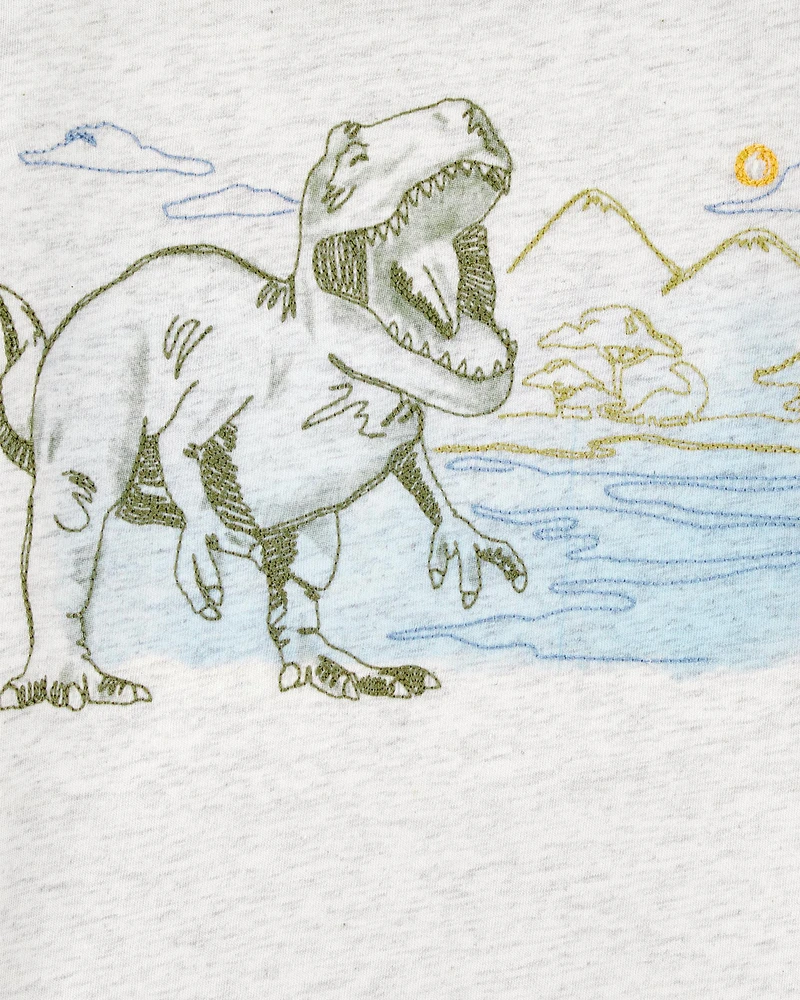 Toddler Short-Sleeve Dinosaur Tee - Grey
