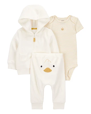 Baby 3-Piece Duck Little Cardigan Set