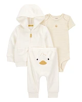 Baby 3-Piece Duck Little Cardigan Set