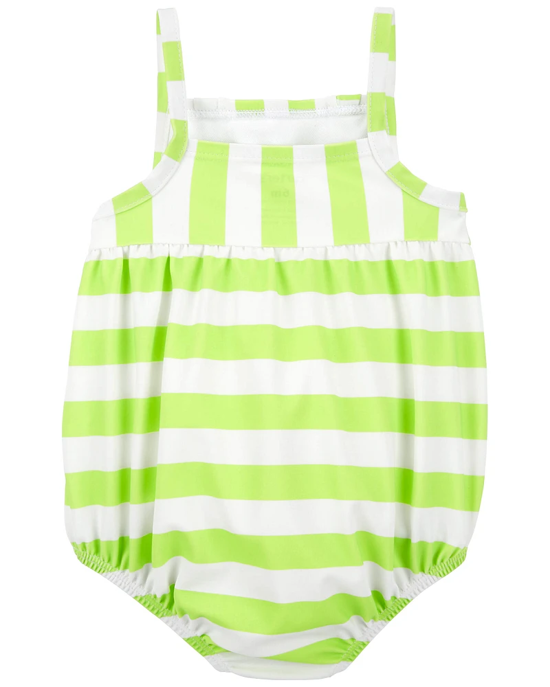 Striped 1-Piece Swimsuit