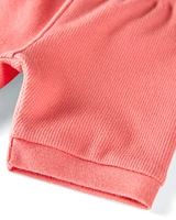 Baby Organic Cotton Ribbed Pyjama Set Pink