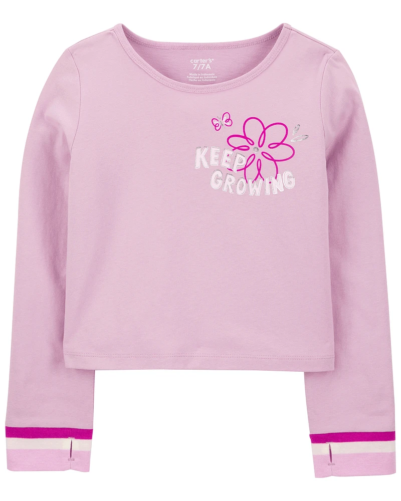 Kid Keep Growing Floral Long-Sleeve Tee