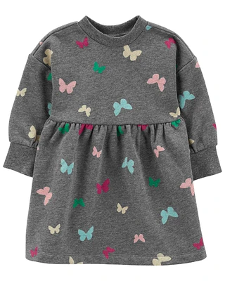 Baby Butterfly Long-Sleeve Velour Dress