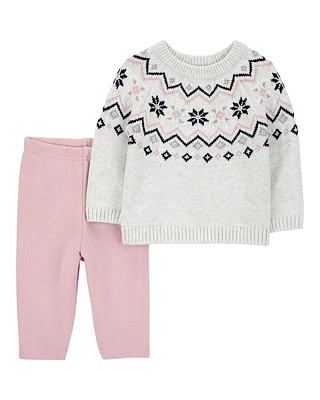 Baby 2-Piece Fair Isle Sweater & Legging Set