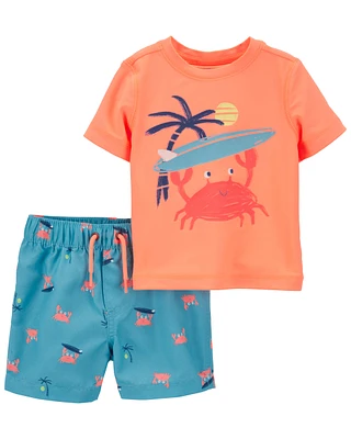 Baby 2-Piece Crab Rashguard Swim Set