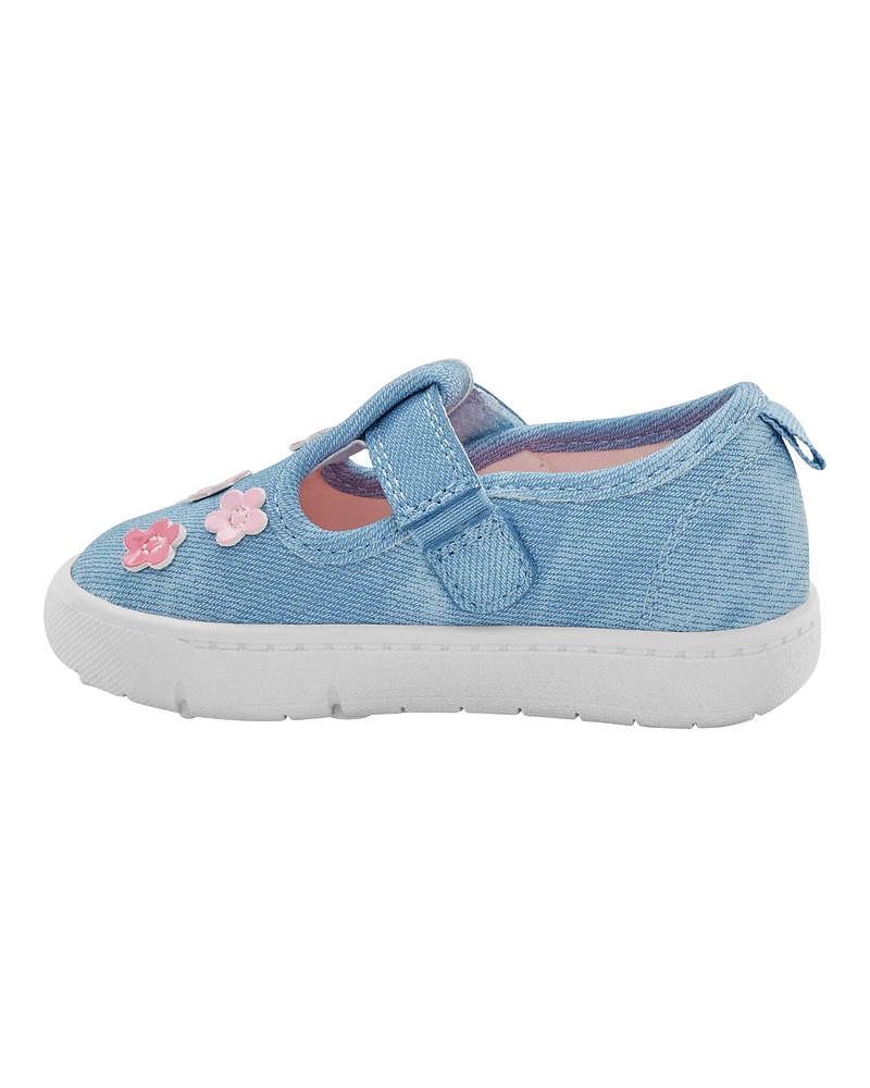 Baby Every Step® First Walker Floral Denim Sneakers - Blue