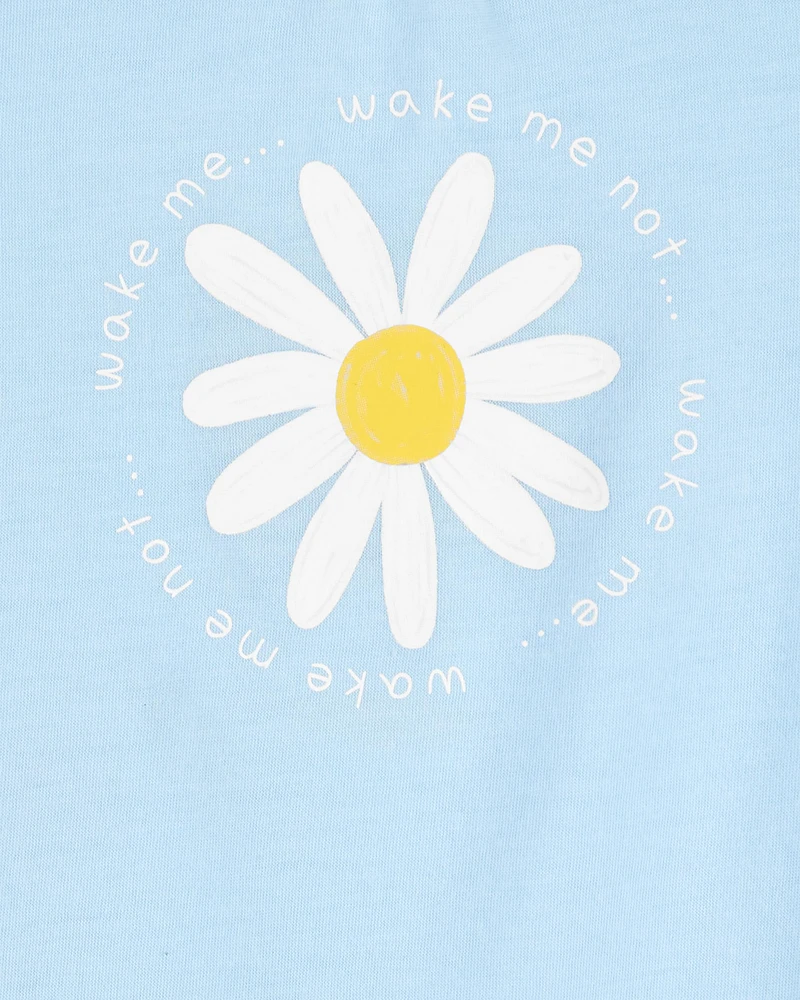 Toddler Girl Daisy Floral Loose Fit 2-Piece Pyjamas - Blue