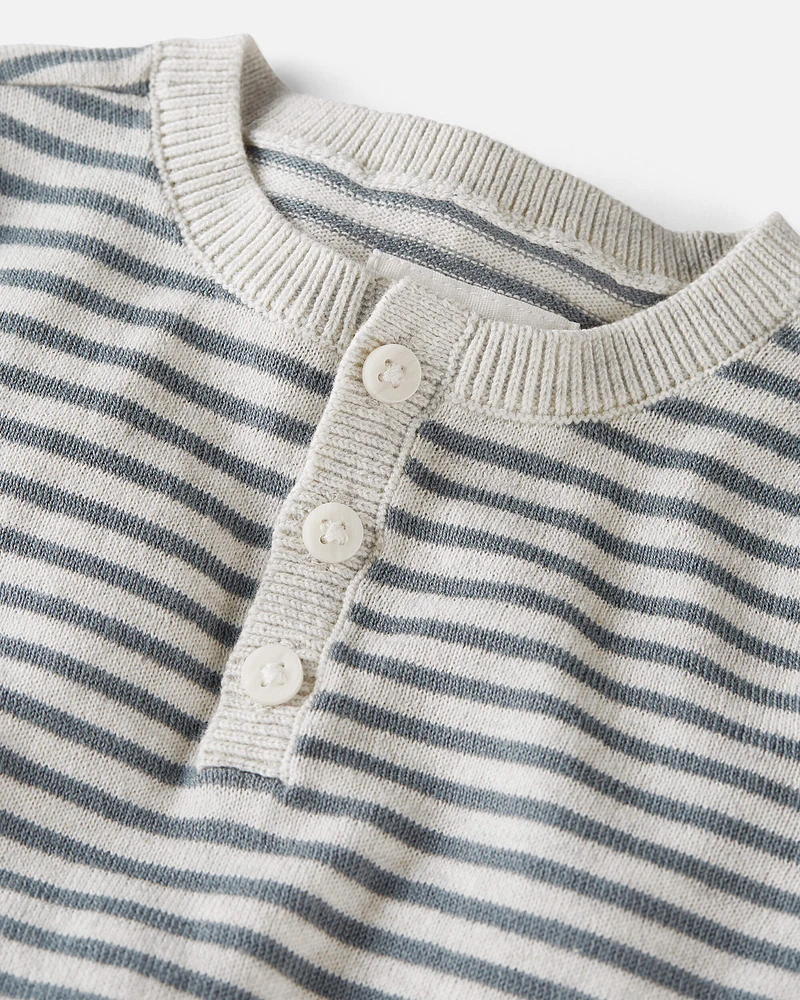 Baby Organic Cotton Sweater Knit Set Stripes