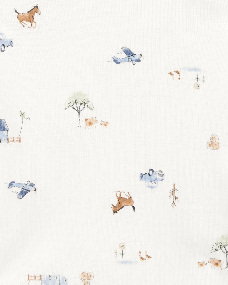 Baby 5-Pack Dog Short-Sleeve Cotton Bodysuits