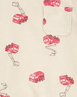 Toddler 2-Piece Fire Truck Outfit Set - Ivory