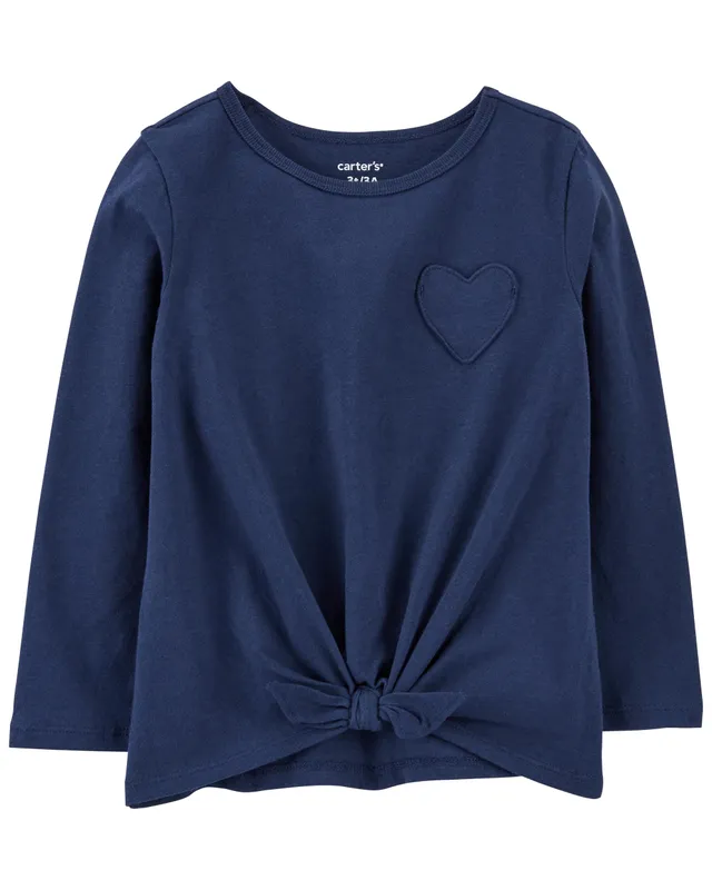 Carters Oshkosh Heart Pocket Tie-Front Tee