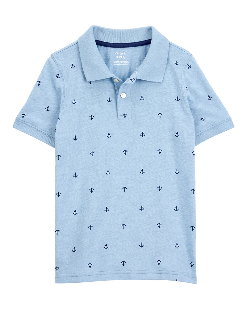 Kid Anchor Polo Shirt -Blue