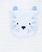 Baby 5-Pack Animals Short-Sleeve Cotton Bodysuits