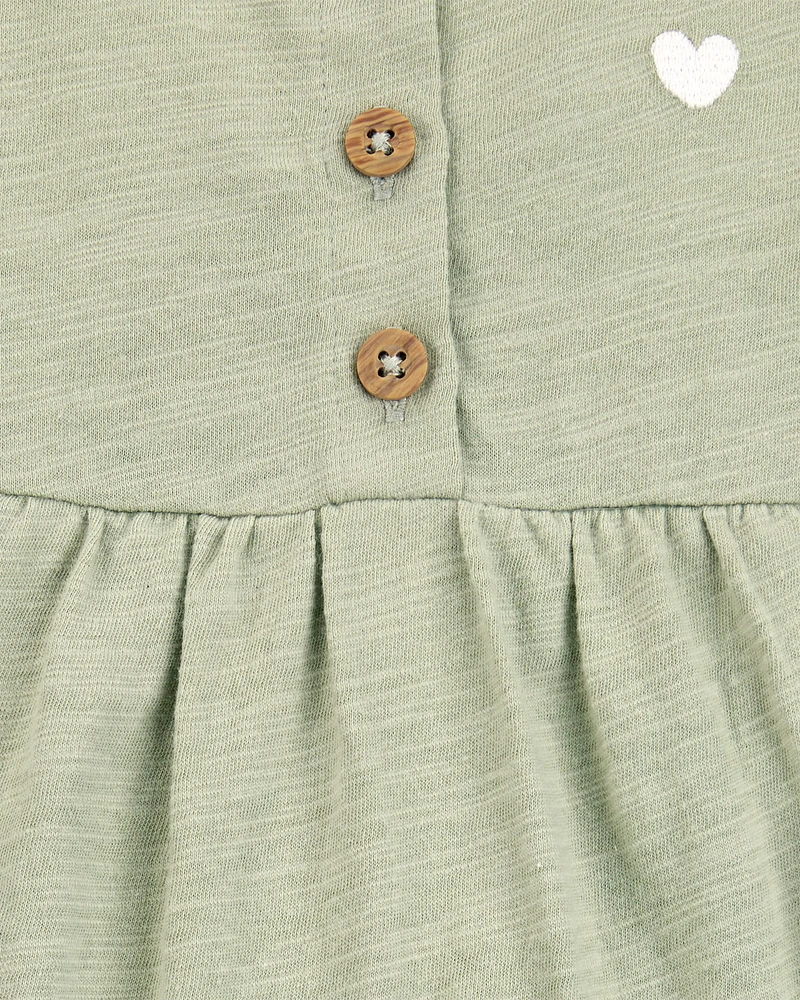 Baby Heart Bodysuit Dress - Green
