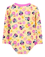 Baby Disney© Minnie Mouse 1-Piece Rashguard Swimsuit - Yellow/Pink