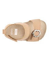 Baby Floral Buckle Faux Cork Sandals - Brown