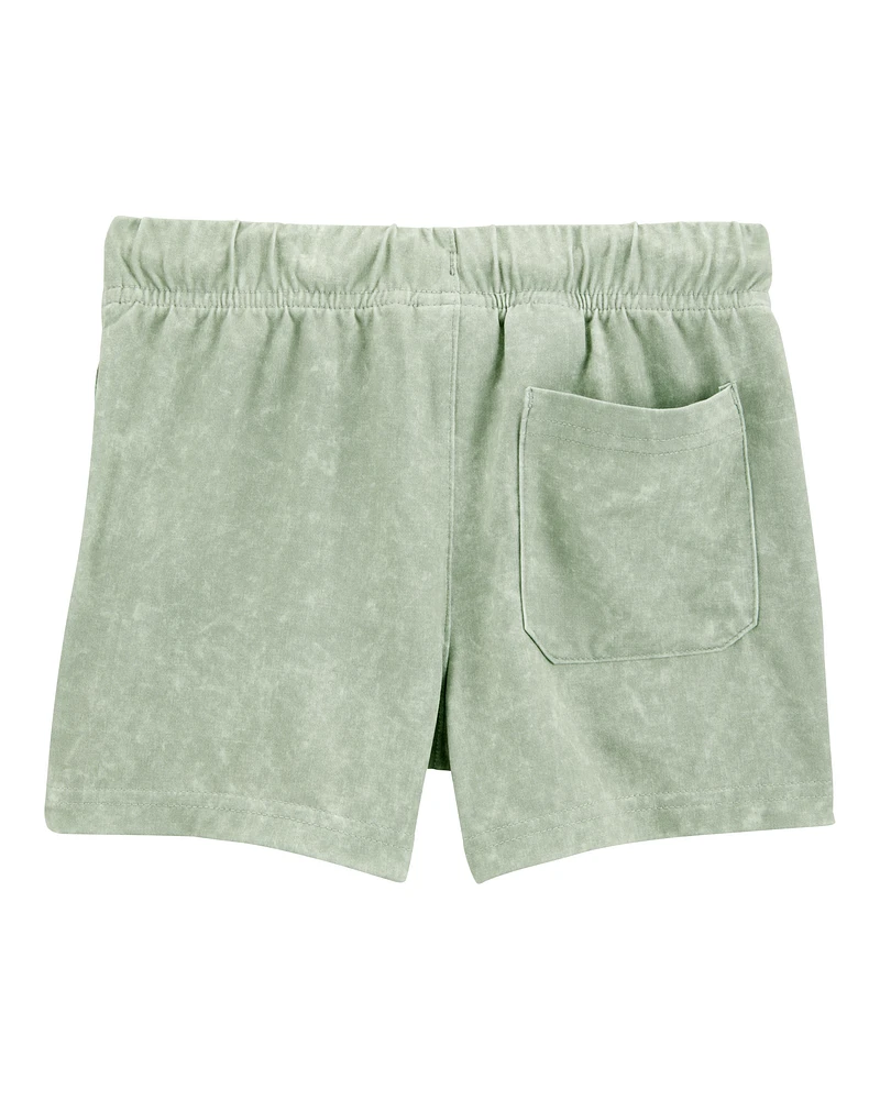 Toddler Solid Pull-On Knit Shorts - Green