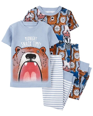 4-Piece Bear 100% Snug Fit Cotton Pyjamas