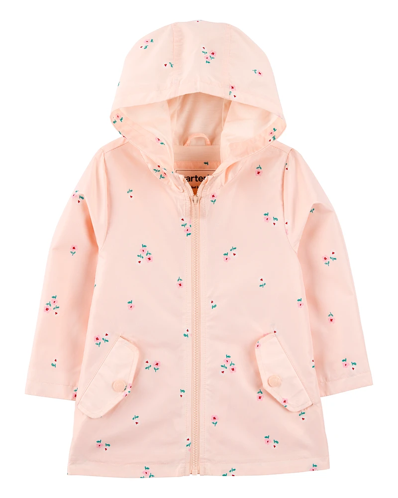 Toddler Floral Rain Jacket - Pink