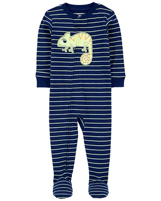 1-Piece Chameleon 100% Snug Fit Cotton Footie Pyjamas