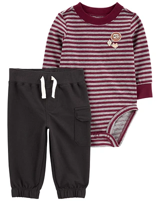 Baby 2-Piece Striped Bodysuit Pant Set