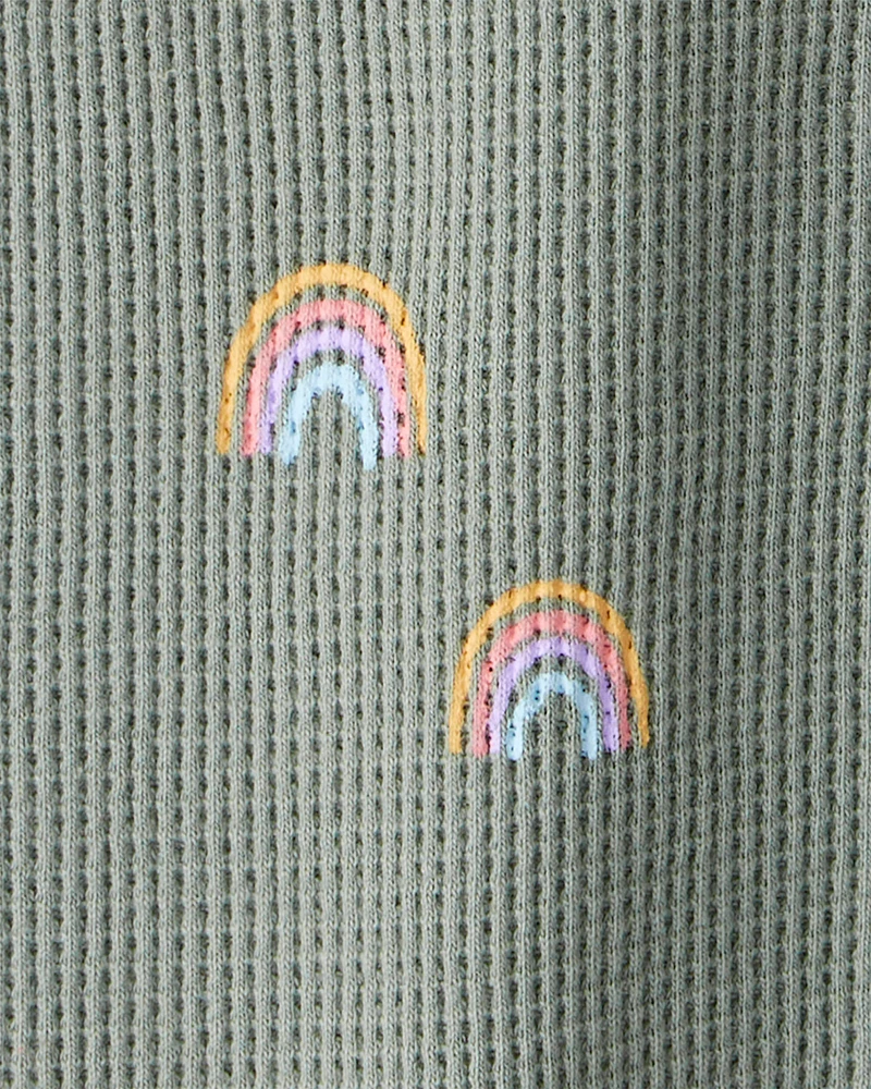 Baby Waffle Knit Sleep & Play Pyjamas Magical Rainbow Print Made with Organic Cotton