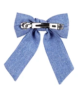 Toddler Chambray Bow Clip