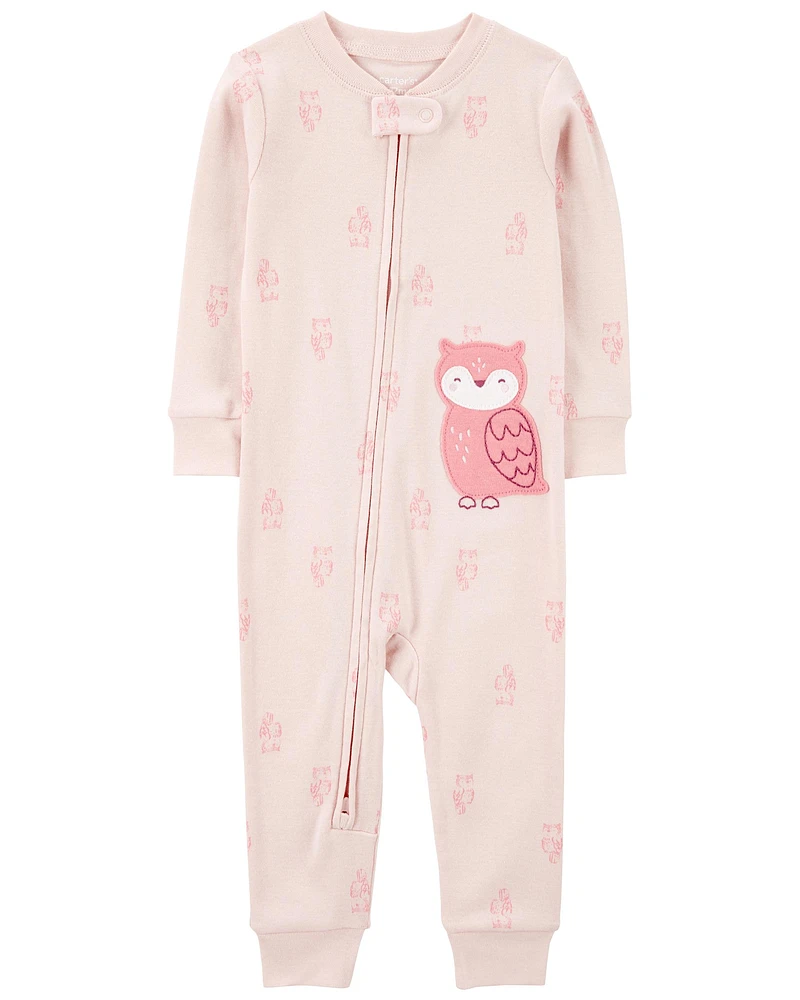 Baby 1-Piece Owl Print 100% Snug Fit Cotton Footless Pajamas