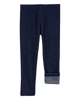 Toddler Faux Denim Cozy Fleece Leggings