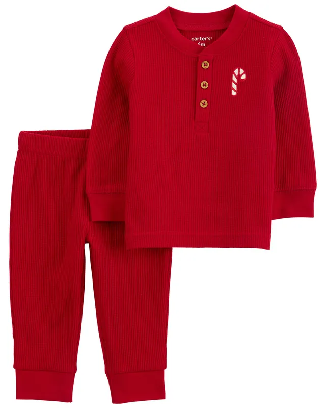 Ivory Baby 2-Piece Gingerbread Thermal Pajamas