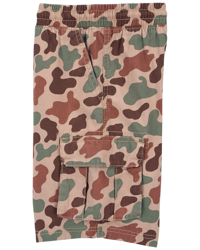 Kid Camo Pull-On Poplin Shorts