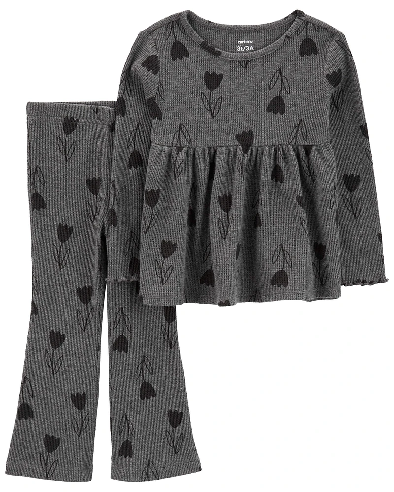 Baby 2-Piece Floral Thermal Outfit Set