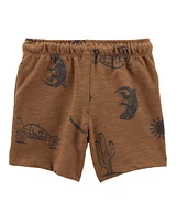 Toddler Desert Print Pull-On Cotton Shorts - Brown