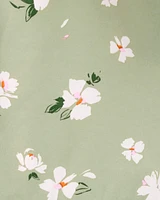 Kid Floral Print Windbreaker Jacket - Olive