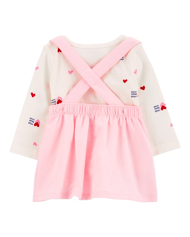 Baby 3-Piece Heart Print Jumper & Tights Set