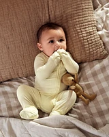 Baby Solid 2-Way Zip PurelySoft Convertible Foot Sleeper Pyjamas - Yellow