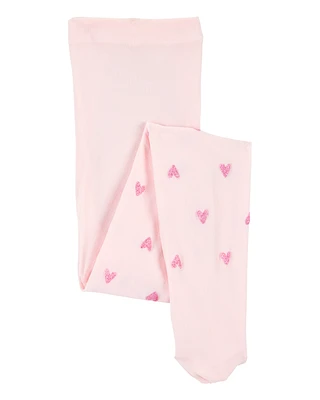 Toddler Heart Tights - Pink