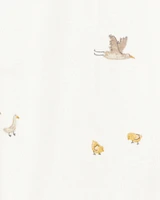 Baby Mini Bird Print 2-Way Zip Cotton Sleeper