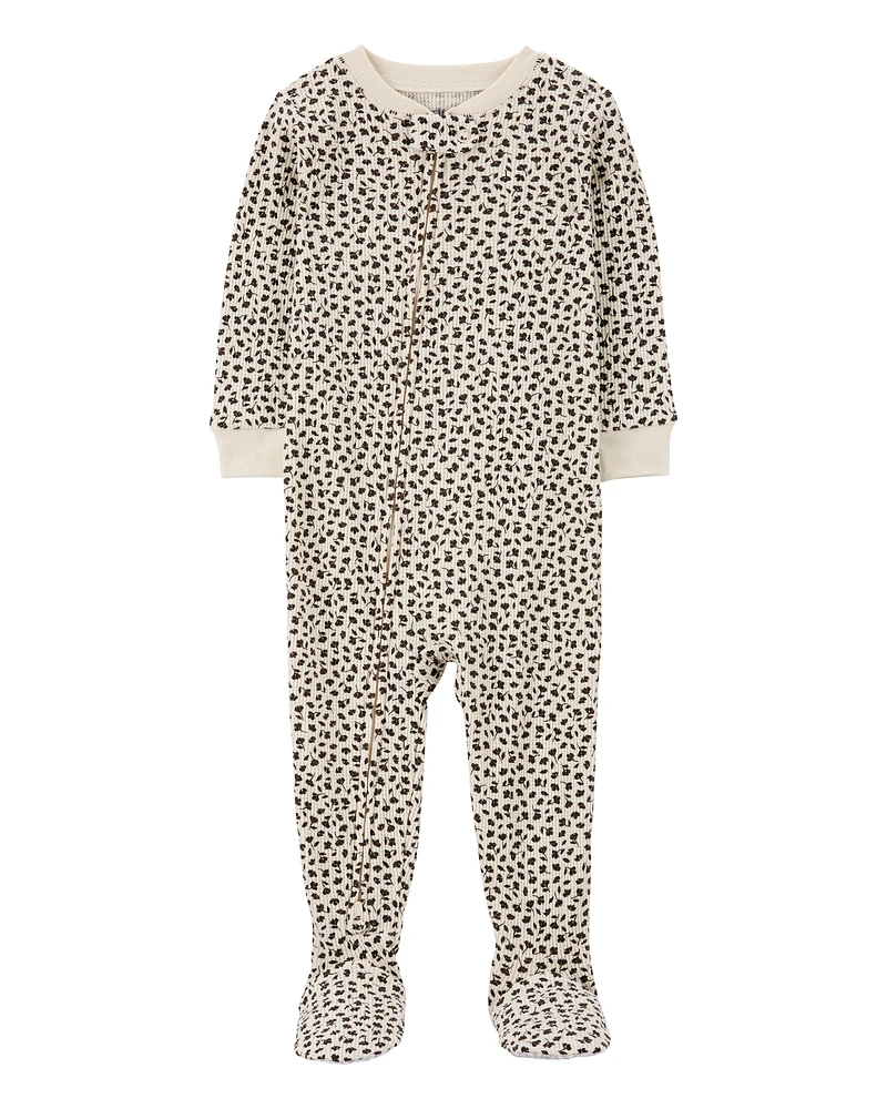 Toddler 1-Piece Floral Thermal Footie Pyjamas