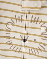 Lion Striped 2-Way Zipper Cotton Sleeper pyjamas