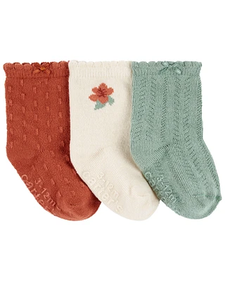 Baby 3-Pack Floral Booties