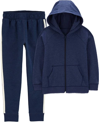 Kid 2-Piece Zip-Up Fleece Hoodie & Pants Set