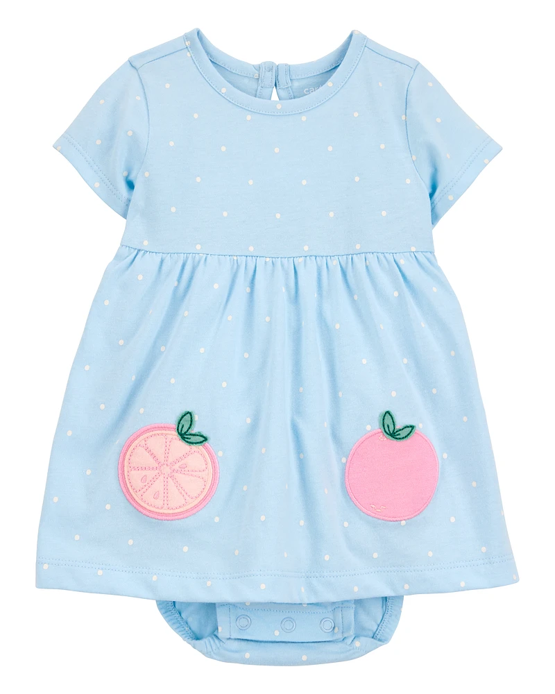 Baby Peach Bodysuit Dress - Blue