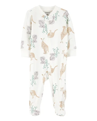 Baby Kangaroo 2-Way Zip Cotton Sleeper pyjamas