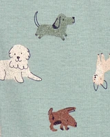 Toddler 1-Piece Dog Print 100% Snug Fit Cotton Footie Pyjamas