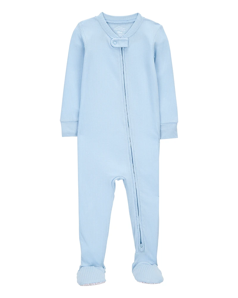 Baby Solid PurelySoft Footie 1-Piece Pyjamas - Blue