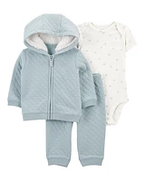 Baby 3-Piece Quilted Little Jacket Set