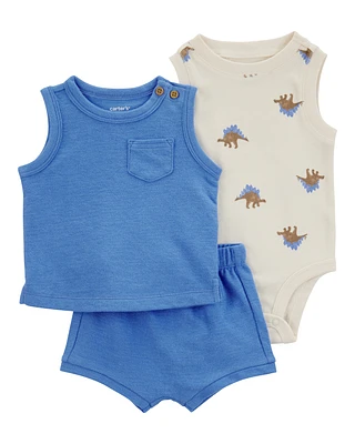 Baby 3-Piece Dinosaur Little Short Set