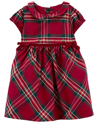 Baby Plaid Sateen Holiday Dress