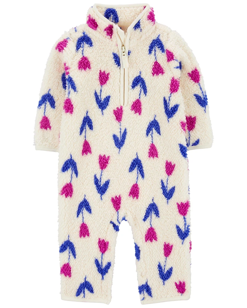 Baby Floral Sherpa Jumpsuit